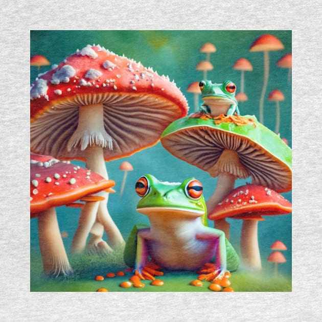 Magical Frogs and Mushrooms by JimDeFazioPhotography